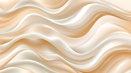 Obraz premium Smooth flowing beige and white abstract waves smooth, peach colored surface with a subtle gradient. Movement - River. Illustration