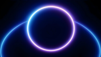 Obraz premium glowing circular ring with a blue and white gradient on a dark background