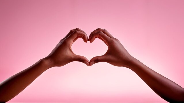 Two hands making a heart shape with their fingers.