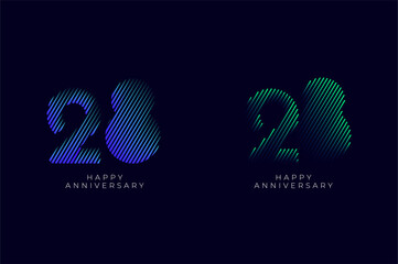Dioagonal Line Stripes Speed Gradient Colorful 28th, 28th Happy Anniversary with diagonal Line movement,Tech, Line pattern concept.