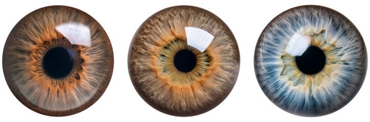 Set of eyes on transparent background