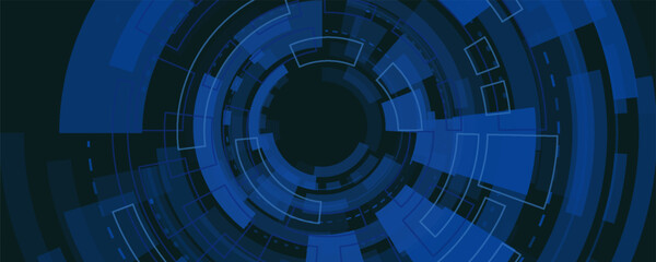 Circle white blue bright technology Hi-tech background. Abstract graphic digital future concept design.