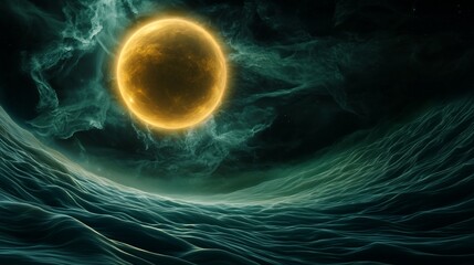 Alien Moon Desert Night Sky