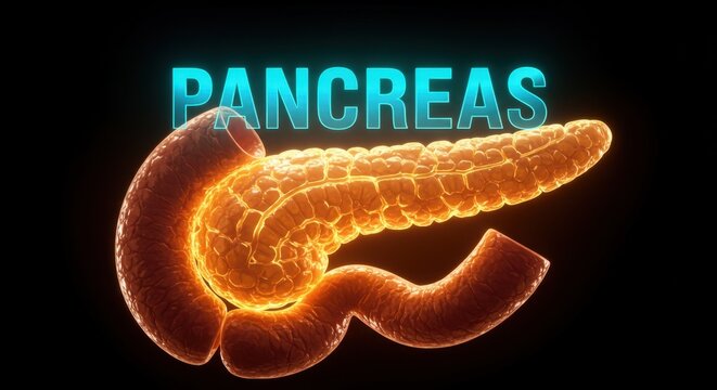 3D Rendering of a Human Pancreas with Warm Lighting