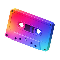 Obraz premium Retro Neon Cassette Tape Illustration