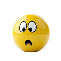 Fototapeta premium Yellow Shocked Face Emoji 3D Render