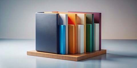 Set of Three Books in Box Cover Mockup Template - Product Photography