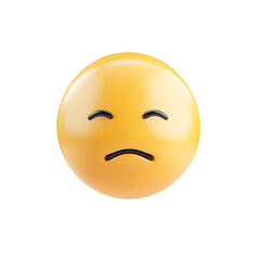 Fototapeta premium 3D yellow neutral face emoji