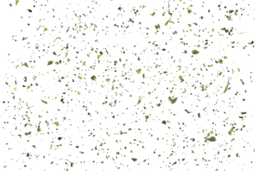 Dry cut, chopped nettle pile, tea flying isolated on white background