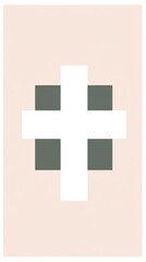 Obraz premium Minimalist geometric art with cross and square shapes in neutral tones