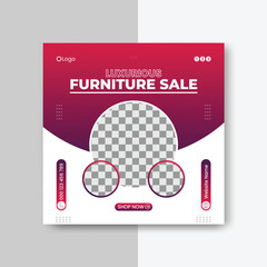 modern and minimalist social media post or social ad design for online marketing or furniture, fashion, travel post design