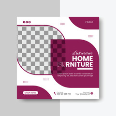 modern and minimalist social media post design for furniture, fashion, travel business