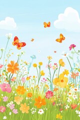 Beautiful colorful wild flowers in Spring.