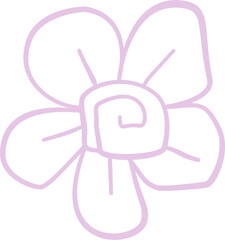 Hand drawn single flower doodle outline suitable for decoration. Cute and funny.