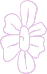 Hand drawn single flower doodle outline suitable for decoration. Cute and funny.