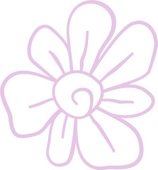 Hand drawn single flower doodle outline suitable for decoration. Cute and funny.