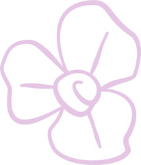 Hand drawn single flower doodle outline suitable for decoration. Cute and funny.