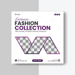 fashion social media post design or social media banner ad design