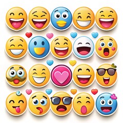 Fototapeta premium Fun and expressive emoji sticker set for social media