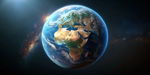 Fototapeta premium Stunning 8K HD Earth From Space: Breathtaking Planetary Wallpaper