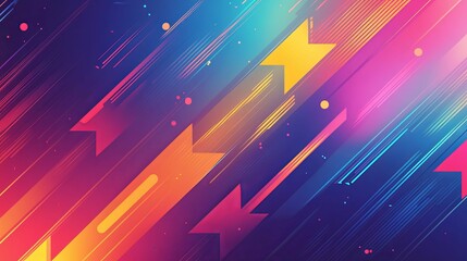 Abstract Colorful Diagonal Lines and Shapes Design