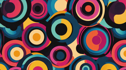 Fototapeta premium Seamless circular geometric pattern with a vibrant color print
