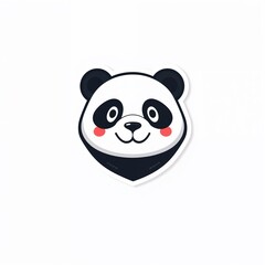 Fototapeta premium Cute Panda Face Illustration: A charming and adorable panda illustration. Depicting a playful face, designed to evoke joy and affection.