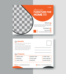 furniture sale modern postcard design template for marketing business