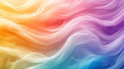 Colorful Sheer Fabric Draped in Soft Waves