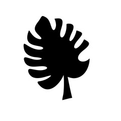 black silhouettes of tropical leaves
