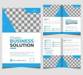bifold brochure flyer cover vector template design or brochure catalog design vector template