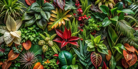 Fototapeta premium Sustainable Botanical Portrait Backdrop: Plant Textures & Patterns