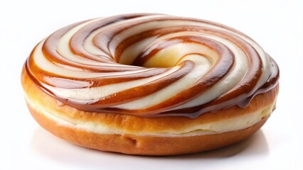 Fototapeta premium Swirl Donut with Tri-Tone Frosting: Gourmet Pastry Photography