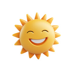 3D yellow happy sun emoji