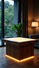 Energy saving table, smart technology integrated, modern design, eco friendly