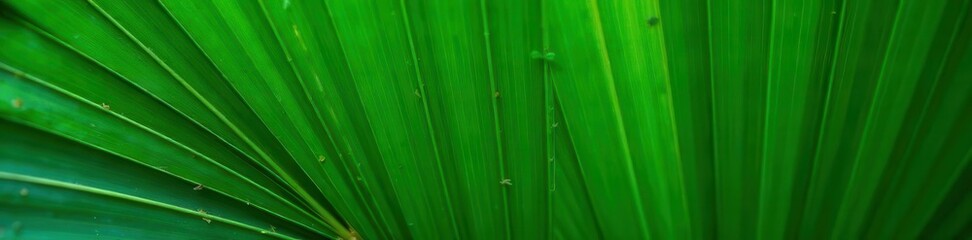 Large palm leaf, intricate vein details, vibrant green , details, high resolution