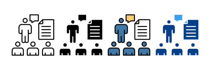 Obraz premium Briefing Icon Set Multiple Style Collection