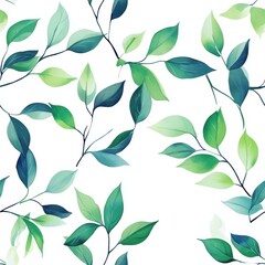 Repetitive seamless pattern of leaf foliage for fabric design.
