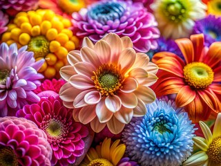 Fototapeta premium Vibrant Floral Macro Photography: Close-up of Fresh Flower Petals