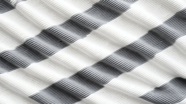 Textured knit fabric with stripes in soft white and grey, perfect for cozy home decor and fashion applications