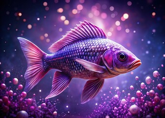 Vibrant Purple Aquarium: Ornate Fish with Stunning Patterns