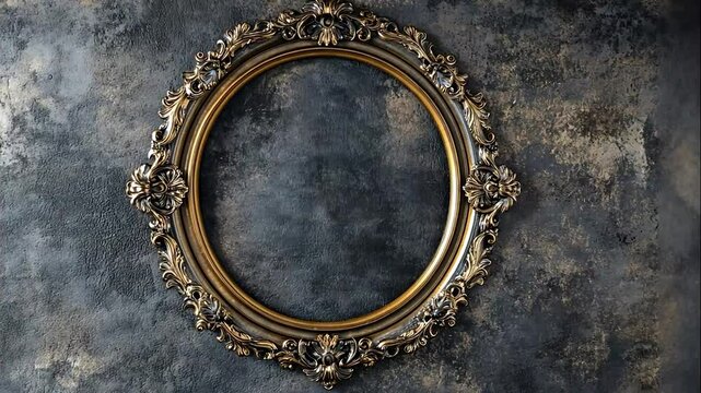 Antique Ornate Oval Frame on Dark Background