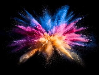 Colorful powder explosion against black (2)