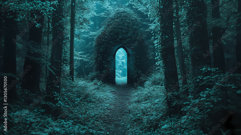 Canvas Prints unlocking the mysteries of nature a key to hidden secrets in the heart of the forest. silence - mona