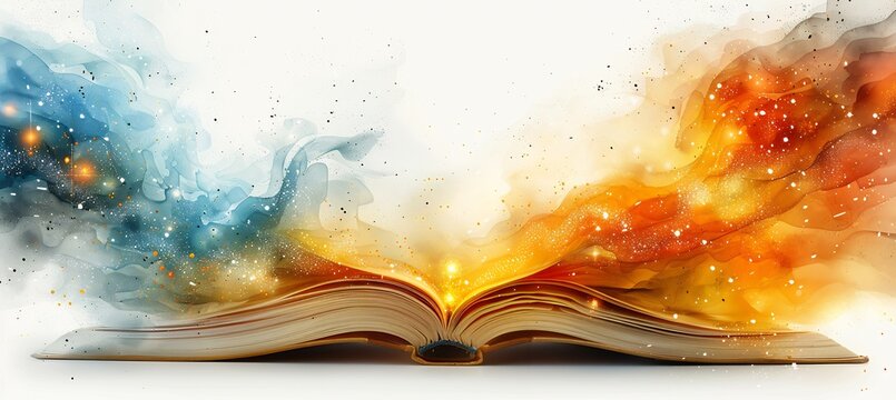 Warm tones swirling lines in a handdrawn cozy sketch of an open book symbolize spreading knowledge with space for thoughtful messages