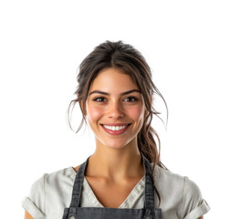 Bright smiling chef portrait close-up. Isolated on transparent background, png.