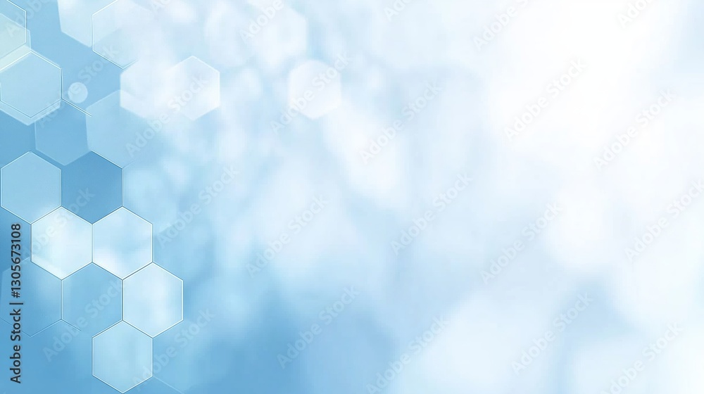 Poster abstract blue background with glowing light effects, representing technology, innovation, digital ne