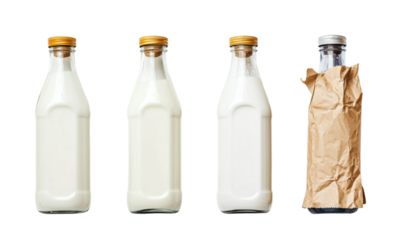 Studio milk packaging modern styles. Isolated on transparent background, png. - Powered by Adobe