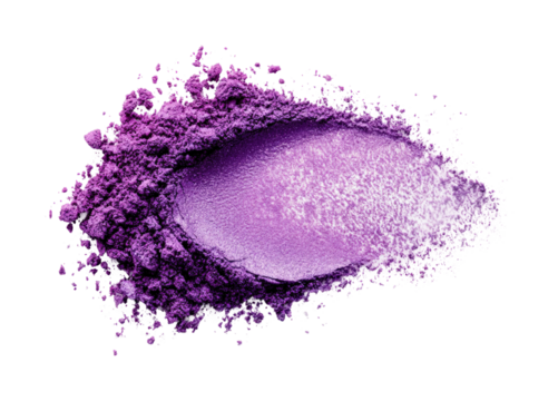 Close-up beauty purple powder studio. Isolated on transparent background, png. - Powered by Adobe