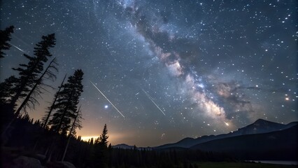 Mysterious Black Line in the Sky: A Unique Phenomenon Capturing the Intrigue of Unusual Weather Patterns,A vast expanse of twinkling stars on a backdrop of inky blackness, galaxies far and wide pic